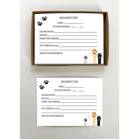 Note Packs for Pet Sitters and Vice Versa