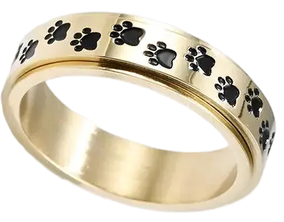 Paw Print Spinner Rings