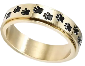 Paw Print Spinner Rings