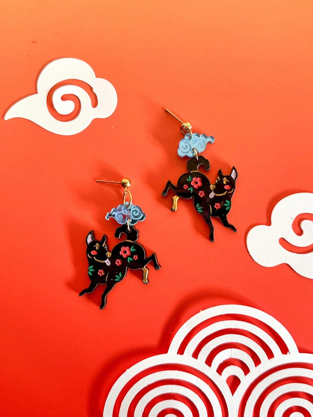 Hand Painted Laser Cut Acrylic Earrings