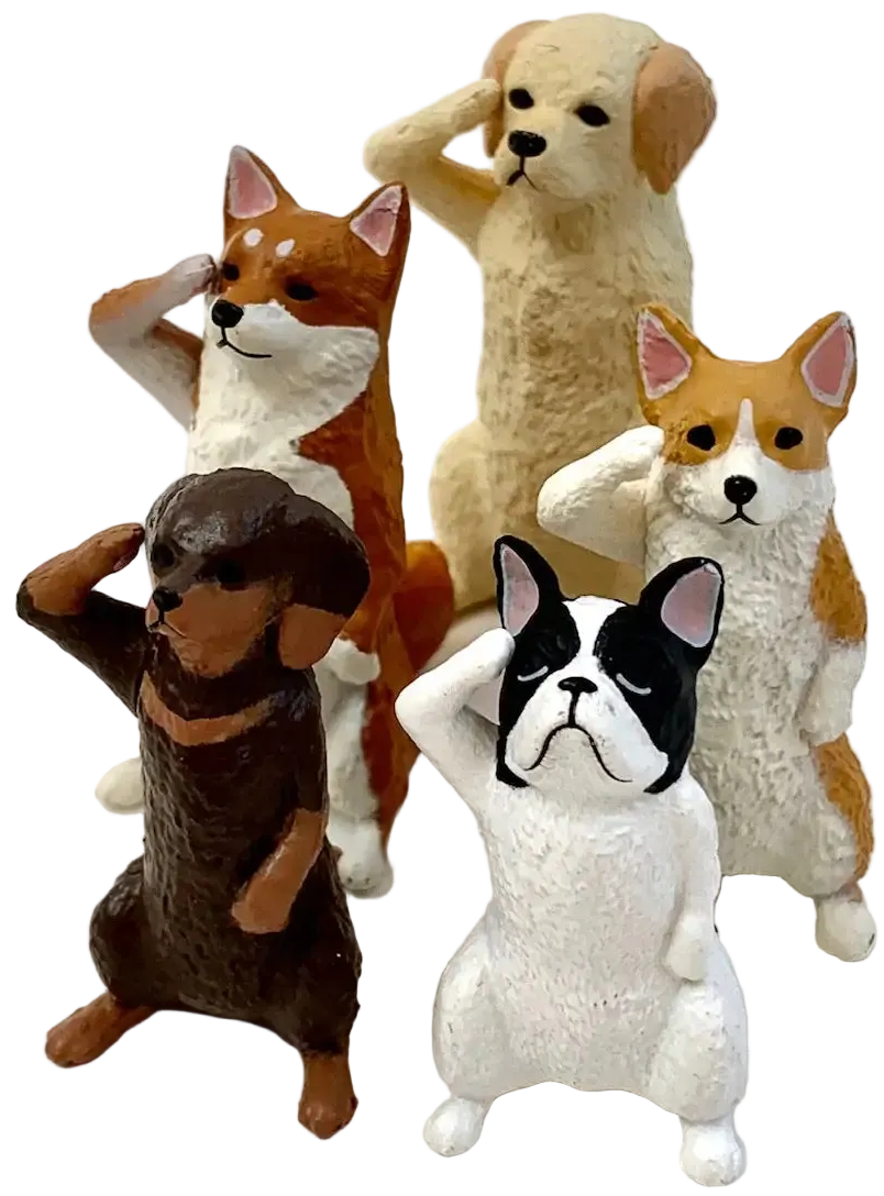 Saluting Dog Figurine Gachapan