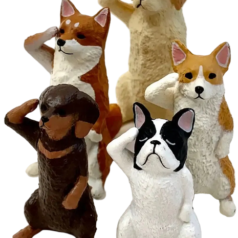 Saluting Dog Figurine Gachapan