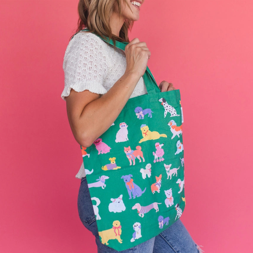 Colorful and Bright Dog Themed Tote Bags