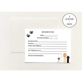 Note Packs for Pet Sitters and Vice Versa