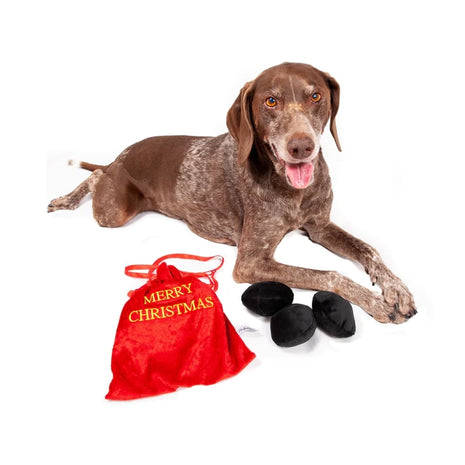 Bag of Coal Plush Christmas Dog Toy