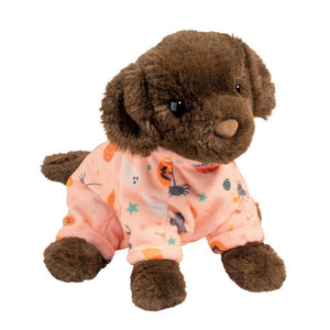 Chocolate Labrador in Pajamas