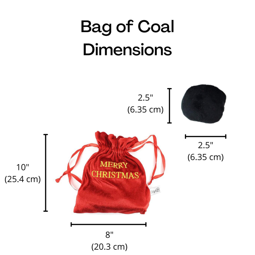 Bag of Coal Plush Christmas Dog Toy