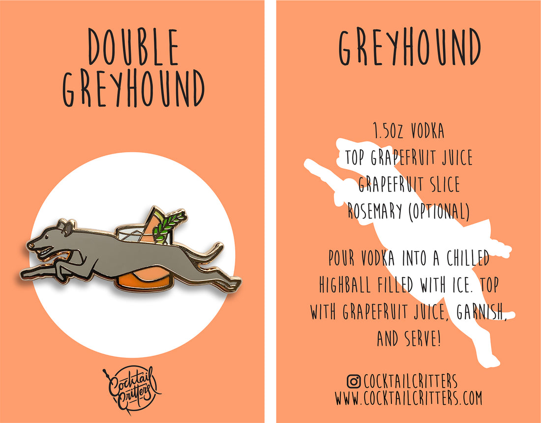 Dogs with Drinks Enamel Pins