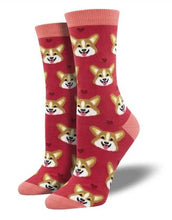 Load image into Gallery viewer, Bamboo Corgi Face Socks in Multiple Colors!
