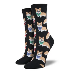 Corgi in Bandana Socks - Multiple Colors & Sizes!