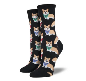 Corgi in Bandana Socks - Multiple Colors & Sizes!