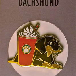 Dogs with Drinks Enamel Pins