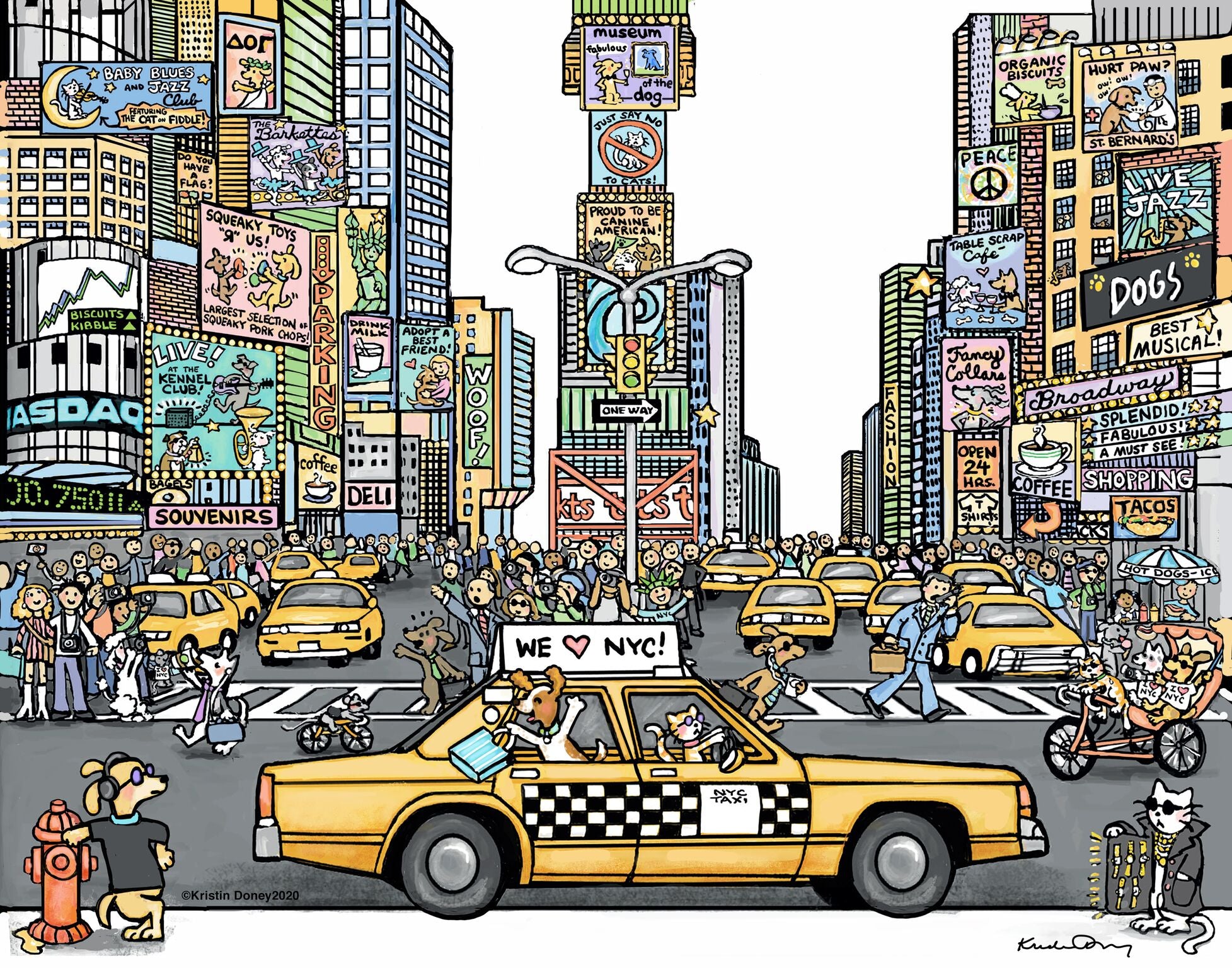 Dogs in Times Square Print – AKC Museum of the Dog Store