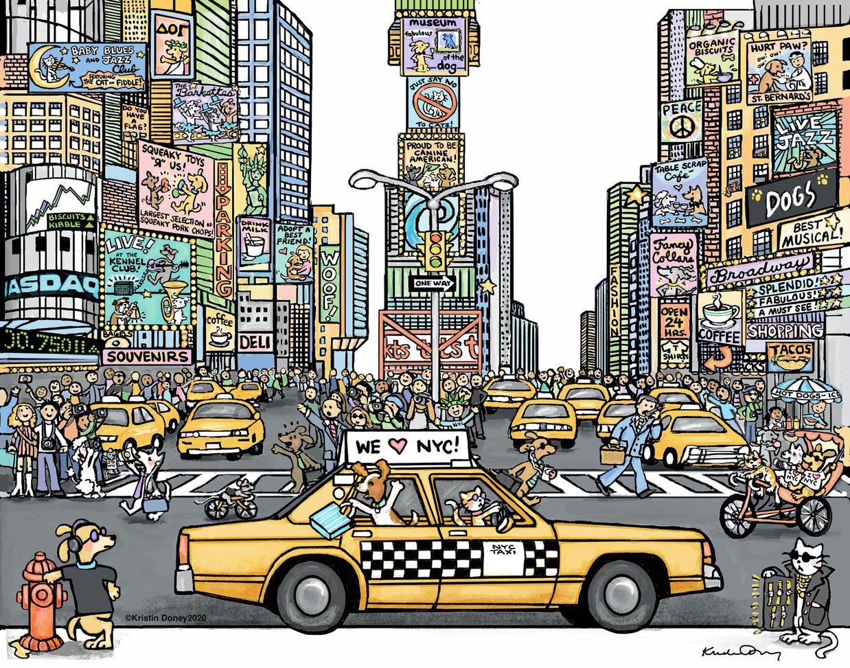 Dogs in Times Square Print