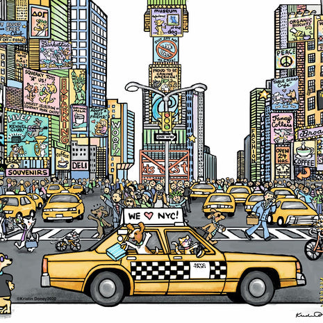 Dogs in Times Square Print