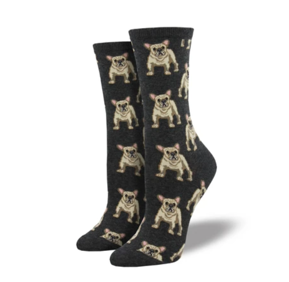 Charcoal Heather French Bulldog Socks