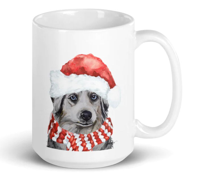 Christmas Mugs by Hippie Hound Studios (over 20 breeds offered!)