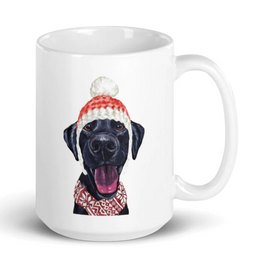 Christmas Dogs on Ceramic Mugs (over 20 breeds offered!)