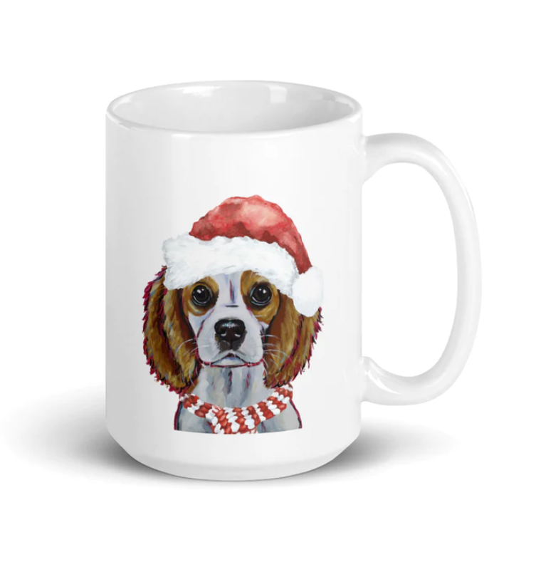 Christmas Dogs on Ceramic Mugs (over 20 breeds offered!)