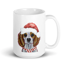 Christmas Dogs on Ceramic Mugs (over 20 breeds offered!)