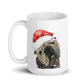 Christmas Dogs on Ceramic Mugs (over 20 breeds offered!)