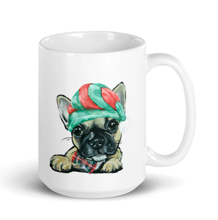 Christmas Dogs on Ceramic Mugs (over 20 breeds offered!)