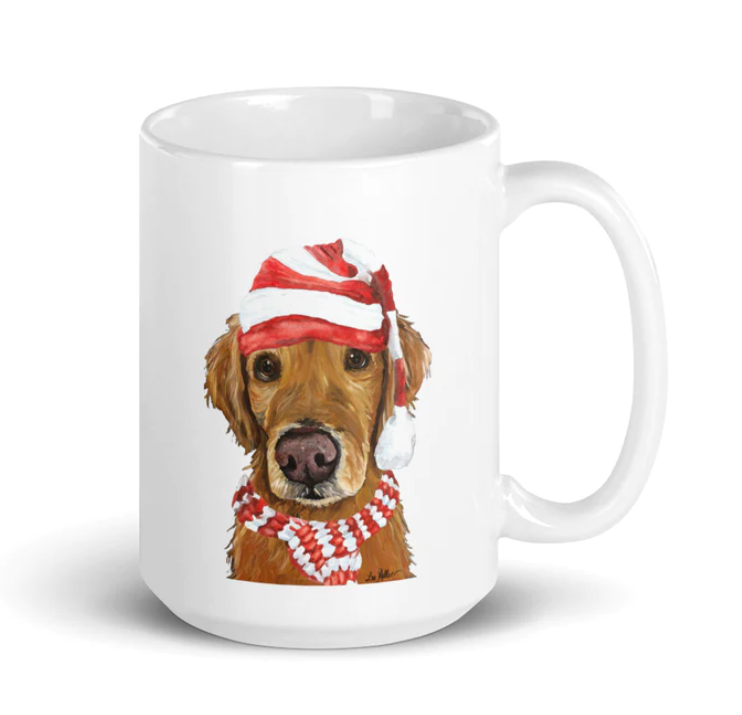 Christmas Dogs on Ceramic Mugs (over 20 breeds offered!)
