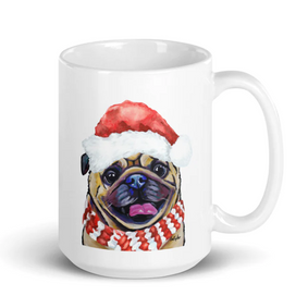 Christmas Dogs on Ceramic Mugs (over 20 breeds offered!)