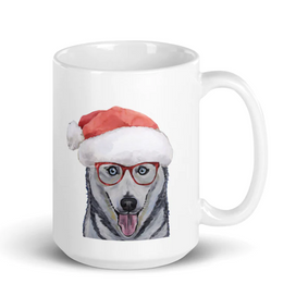 Christmas Dogs on Ceramic Mugs (over 20 breeds offered!)