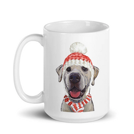 Christmas Dogs on Ceramic Mugs (over 20 breeds offered!)