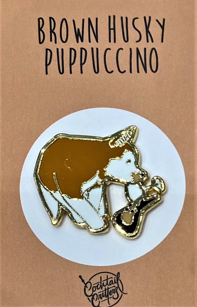 Dogs with Drinks Enamel Pins