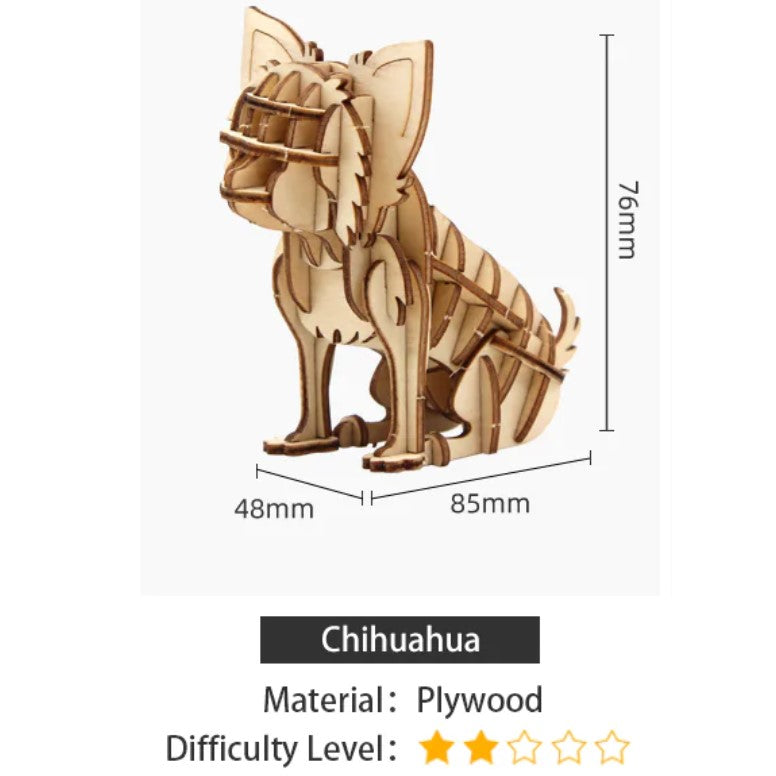 3D Wooden Dog Puzzles - Multiple Breeds!