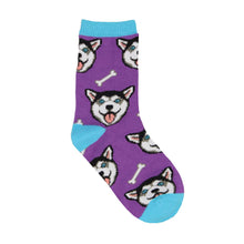 Load image into Gallery viewer, Kids Happy Husky Socks - Multiple Colors &amp; Sizes!
