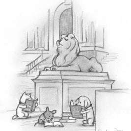 New York Public Library Dog Themed Print