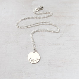 Silver Dog Paw Love Necklace
