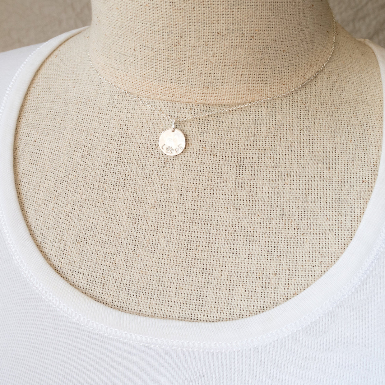 Silver Dog Paw Love Necklace