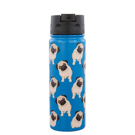 20oz Pug Print Water Bottle - Multiple Patterns