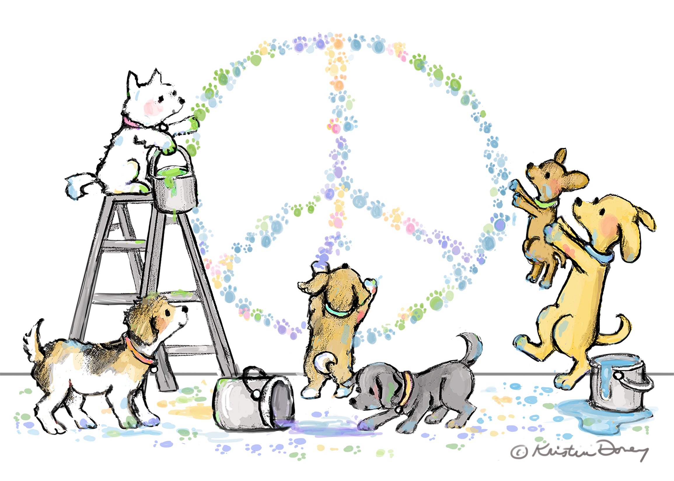 Peace Pups Print