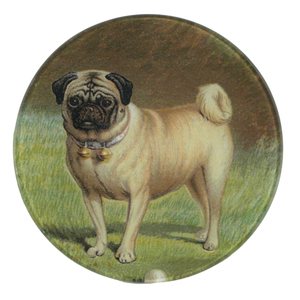 Antique and Vintage Dog Prints on Hand Blown Glass Objects