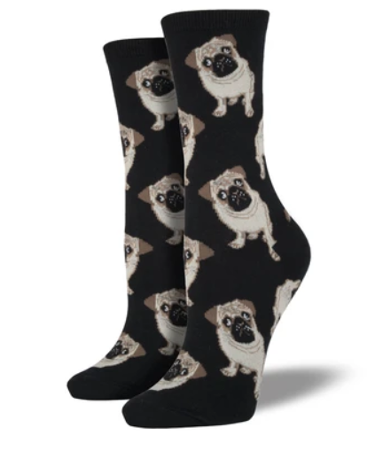 Pugs Socks in Black by Socksmith