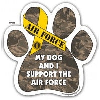 Paw Print Shaped "My Dog & I Support" Magnet - Multiple Branches Available
