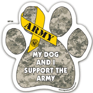 Paw Print "My Dog & I Support" Magnet - Multiple Branches Available