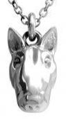 Sterling Silver Bull Terrier Head Pendant