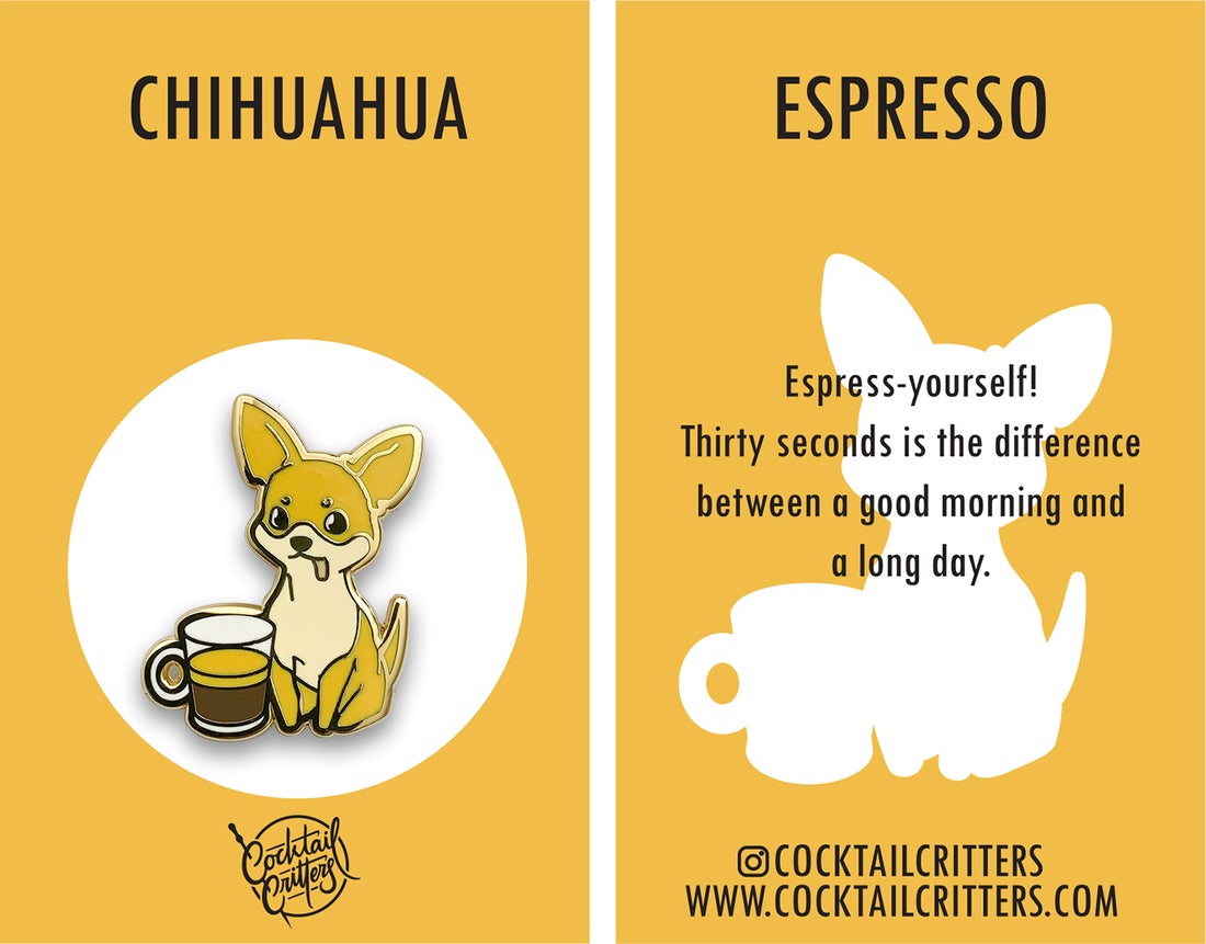 Dogs with Drinks Enamel Pins