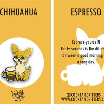Dogs with Drinks Enamel Pins