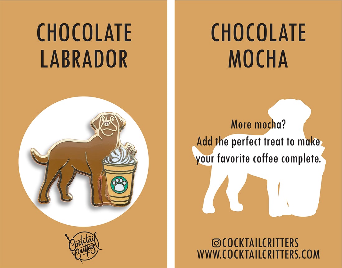 Dogs with Drinks Enamel Pins