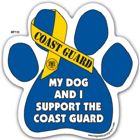 Paw Print Shaped "My Dog & I Support" Magnet - Multiple Branches Available