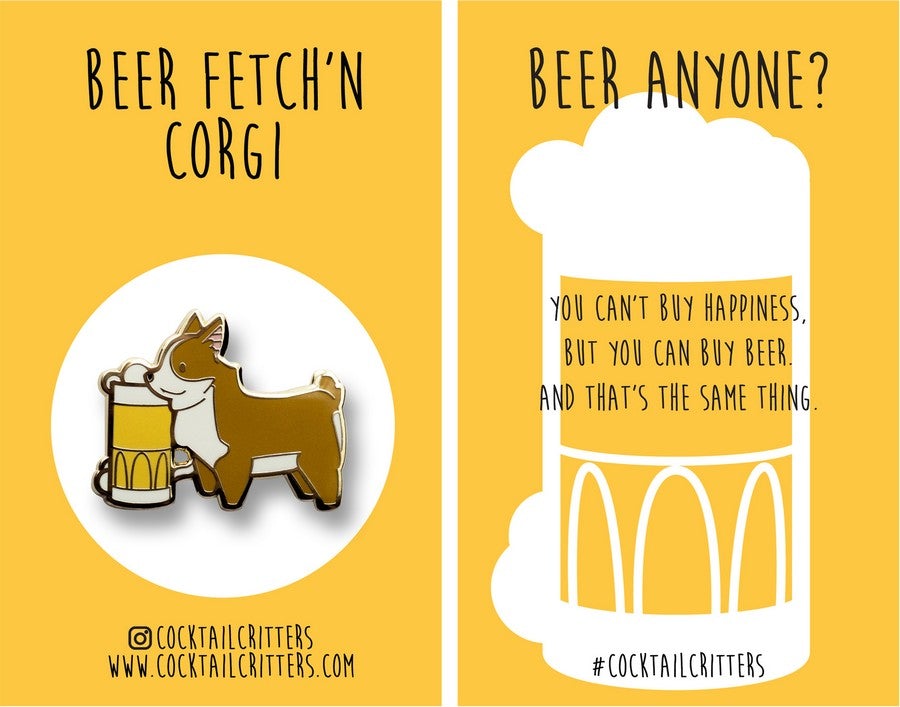 Dogs with Drinks Enamel Pins