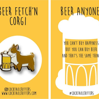 Dogs with Drinks Enamel Pins