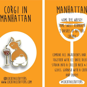Dogs with Drinks Enamel Pins